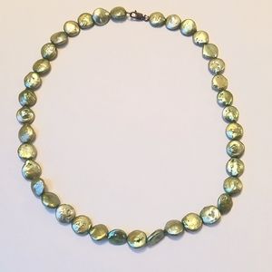 SOLD - Dyed Green Freshwater Pearl Choker Necklace